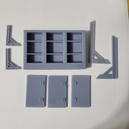 1/24 1/25 Headache Rack w/ Diamond Plate Doors and Slam Lock Handles