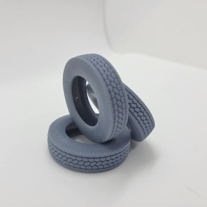 1/24 3d Printed Resin Hard Semi Truck Tire #3 Set Of 10